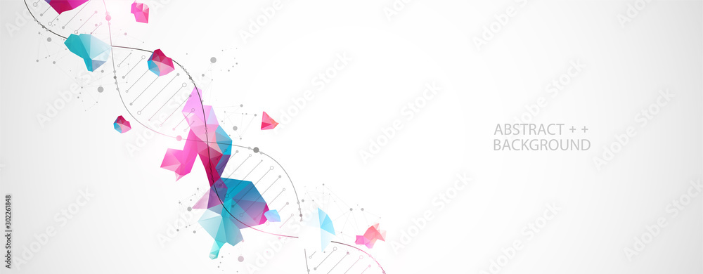 Obraz premium DNA molecules science template, abstract background. Vector illustration.