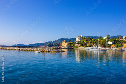 Santa Margherita Ligure, Liguria Italia - watching the coast from the sea. © Solarisys