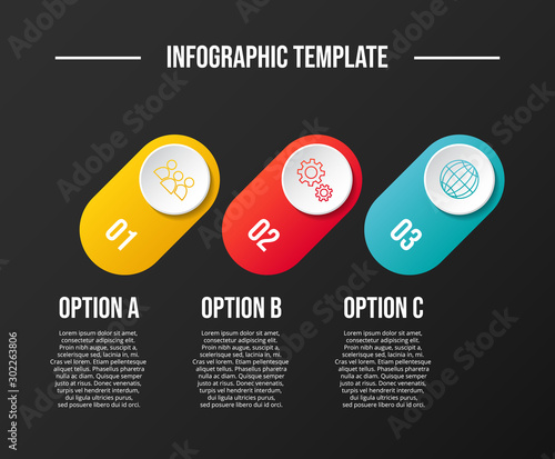 Colorful infographic with business icons. Vector