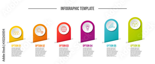 Design of colorful company infographic with icons. Vector