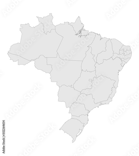 Brazil political map highlighted with provinces vector