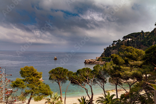 Sicily island coast near Taormina, Italy.