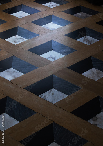 vertical abstract geometric 3d background on the floor