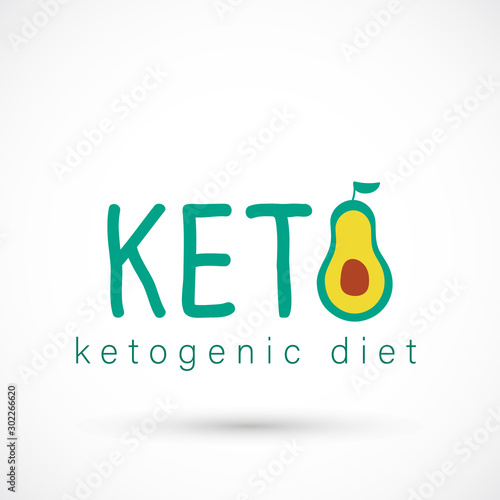 Keto diet logo ketogenic food sign vector illustration
