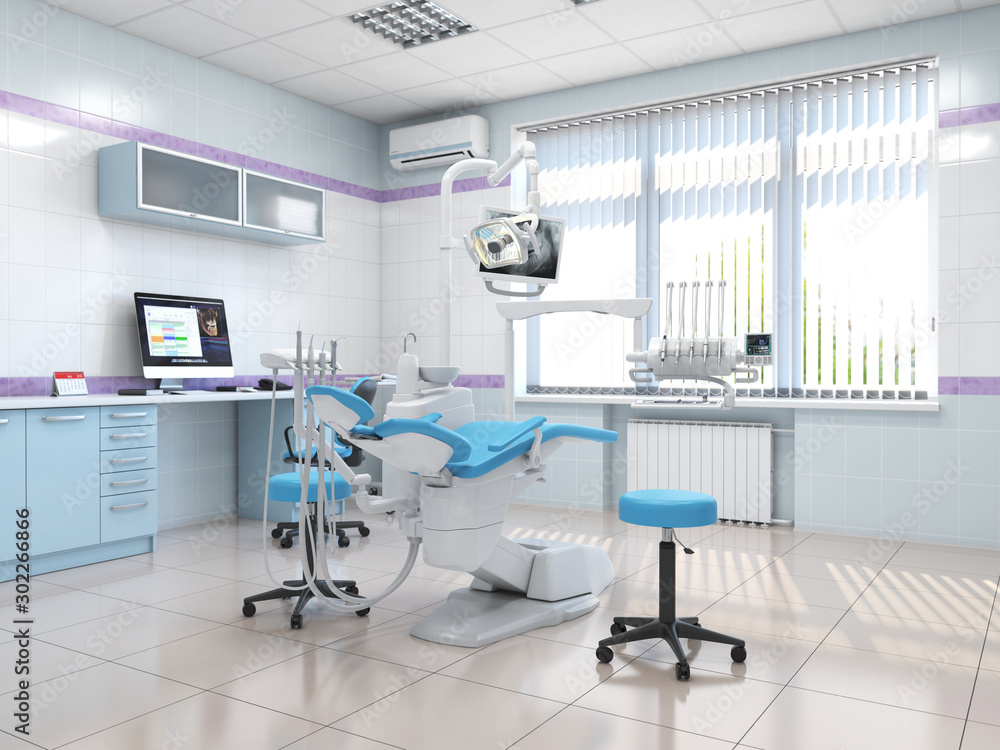 3D rendering modern dentist's office 3D rendering modern dentist's office