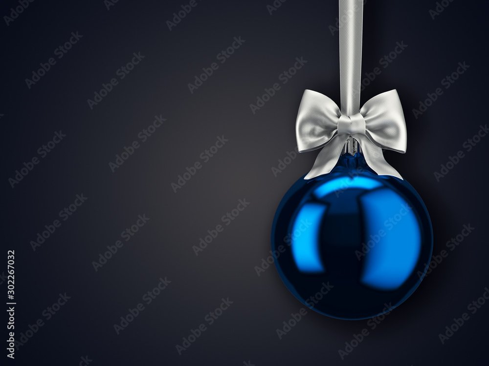 3D Rendering Christmas ball on a dark background 3D Rendering Christmas ball on a dark background