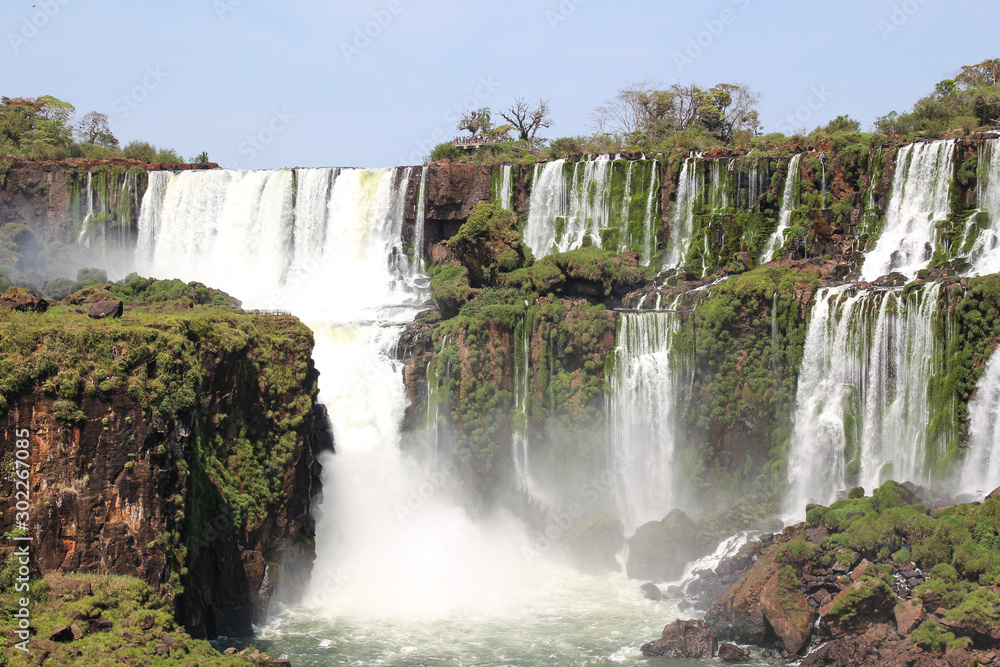 Magnificent Iguazu Falls on the border between Argentina and Brazil