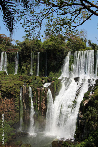 Magnificent Iguazu Falls on the border between Argentina and Brazil