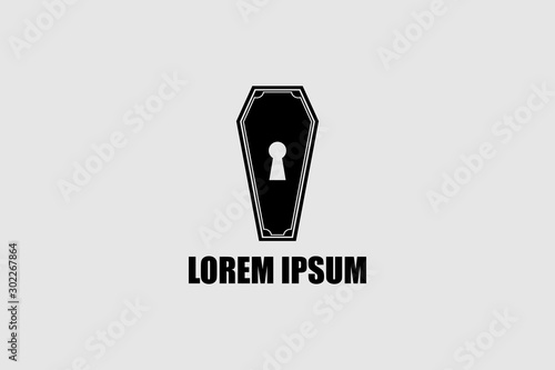 coffins and keys vector escape logo vector trmplate