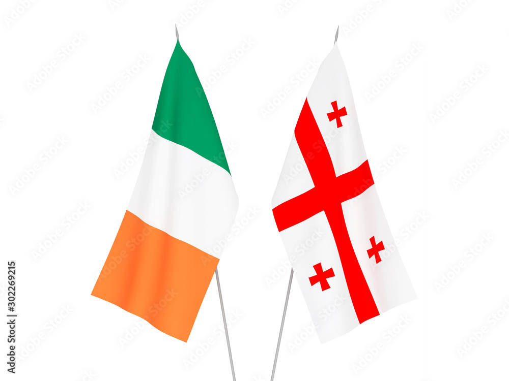 Ireland and Georgia flags