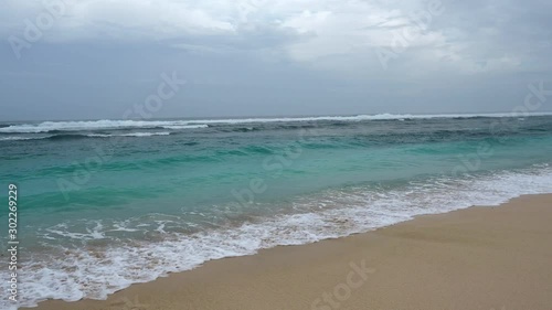 beautiful tropic beach in overcast day.