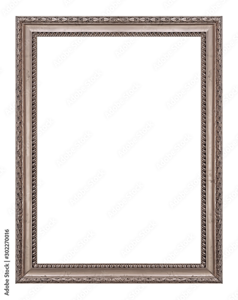 Silver frame for paintings, mirrors or photo isolated on white background Silver frame for paintings, mirrors or photo isolated on white background
