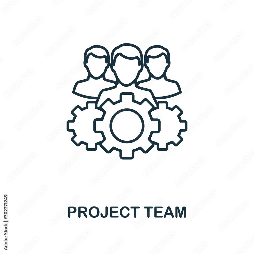 Project Team icon outline style. Thin line creative Project Team icon