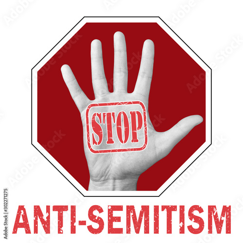 Canvas-taulu Stop anti-Semitism conceptual illustration