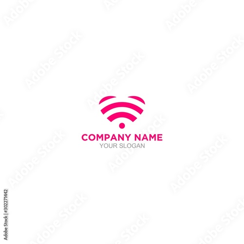 Love Wifi Logo Design Vector