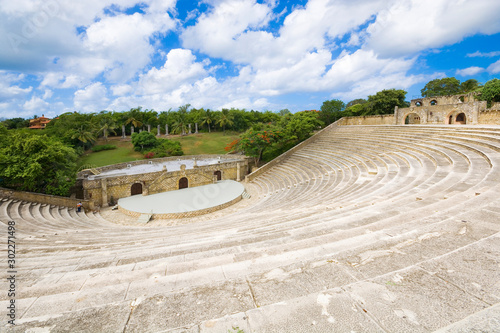 Amphitheater in ancient village Altos de Chavon, re-created sixteenth-century Mediterranean style village, La Romana, Dominican Republic