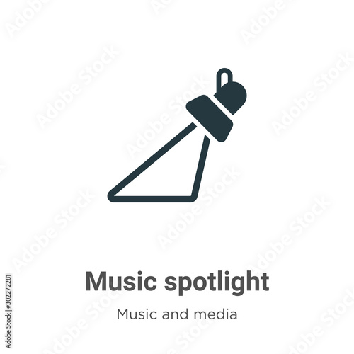 Music spotlight vector icon on white background. Flat vector music spotlight icon symbol sign from modern music collection for mobile concept and web apps design.
