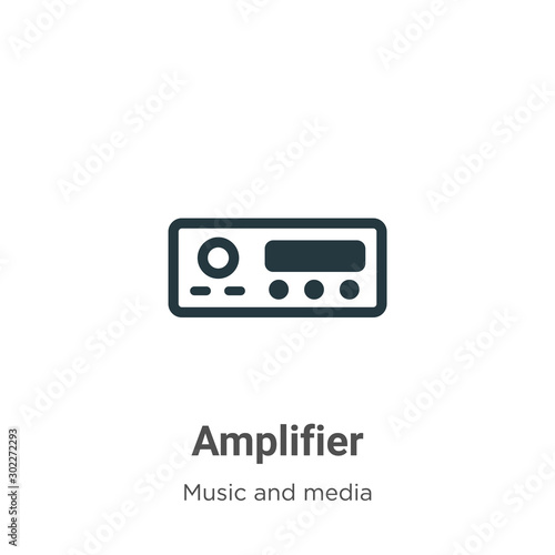 Amplifier vector icon on white background. Flat vector amplifier icon symbol sign from modern music collection for mobile concept and web apps design.