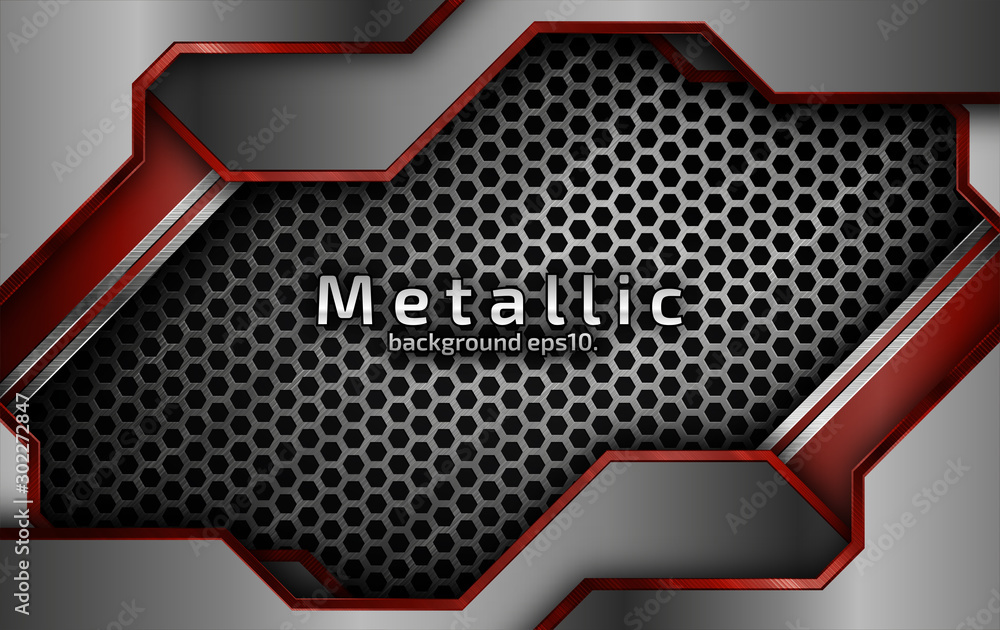 Abstract black and gray vector abstract background image, red metal