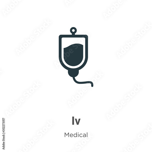 Iv vector icon on white background. Flat vector iv icon symbol sign from modern medical collection for mobile concept and web apps design.