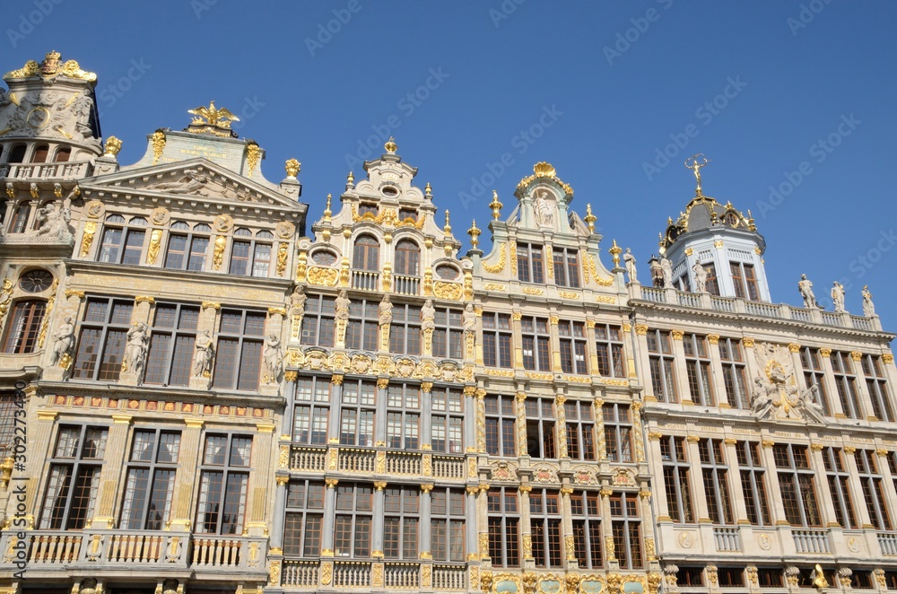 Beautiful facades in Brussels, Belgium
