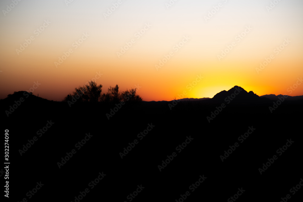 sunset at falcon field in mesa arizona