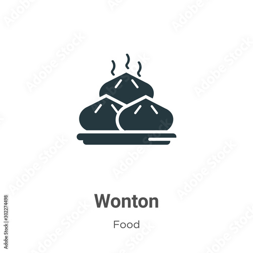 Wonton vector icon on white background. Flat vector wonton icon symbol sign from modern food collection for mobile concept and web apps design.