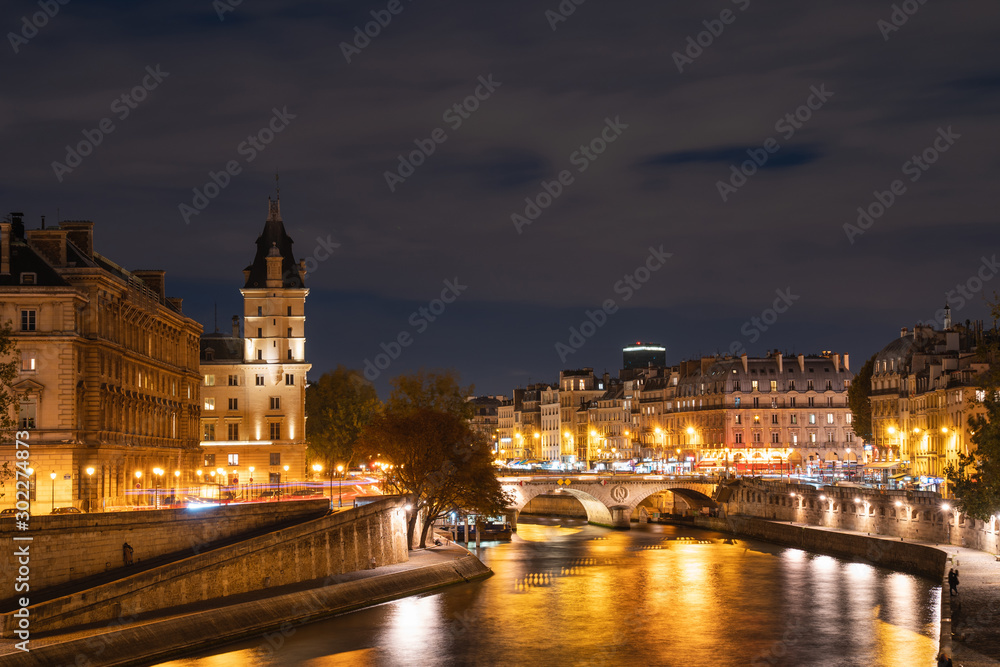 Night Paris cityscape