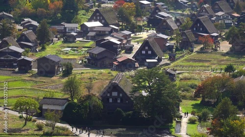 岐阜県　秋の白川郷の風景