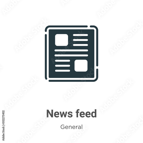 News feed vector icon on white background. Flat vector news feed icon symbol sign from modern general collection for mobile concept and web apps design.