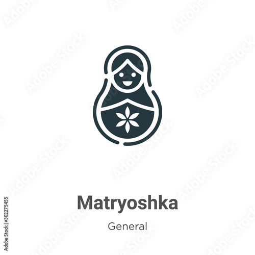 Matryoshka vector icon on white background. Flat vector matryoshka icon symbol sign from modern general collection for mobile concept and web apps design.
