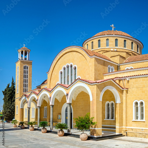 Agios Georgios, new Church of Saint George on the main square, Paralimni, Famagusta District, Cyprus. photo