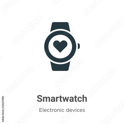 Smartwatch vector icon on white background. Flat vector smartwatch icon symbol sign from modern electronic devices collection for mobile concept and web apps design.