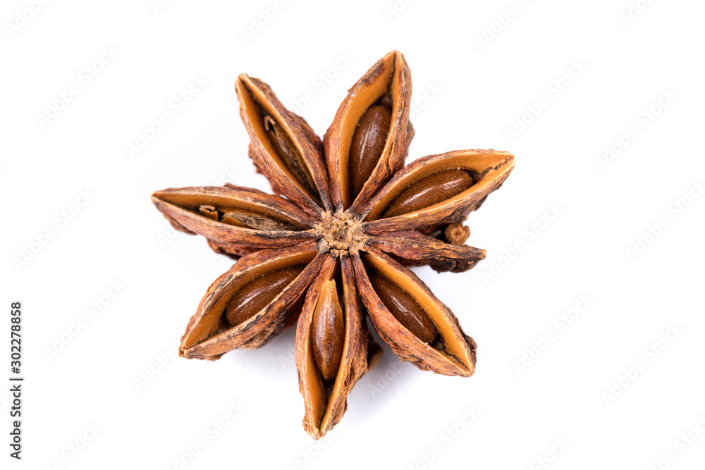 Beautiful dehydrated star anise herb seasoning for cooking