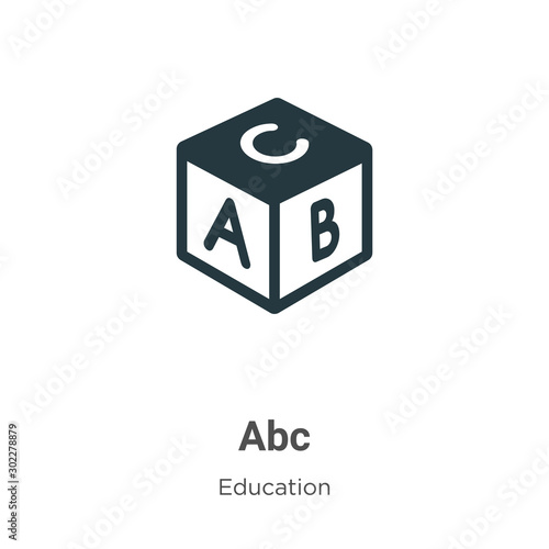 Abc vector icon on white background. Flat vector abc icon symbol sign from modern education collection for mobile concept and web apps design.