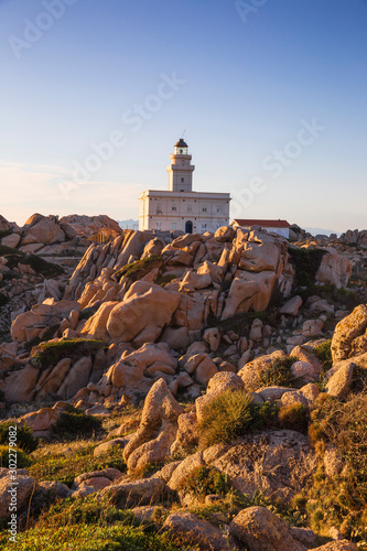 Italy, Sardinia, Santa Teresa Gallura, Lighthouse at Capo Testa photo