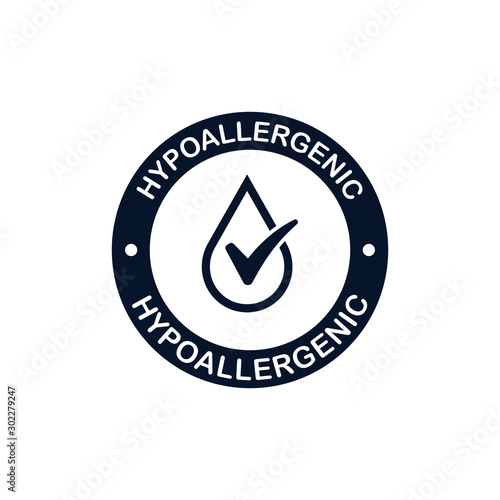 Hypoallergenic tested icon design isolated on white background. Vector illustration