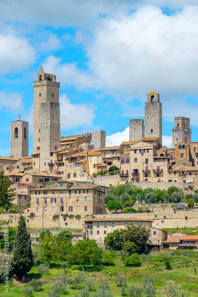 Medieval tower houses in the Historic Centre of San Gimignano, UNESCO World Heritage Site, San Gimignano, Tuscany, Italy, Europe. Medieval tower houses in the Historic Centre of San Gimignano, UNESCO World Heritage Site, San Gimignano, Tuscany, Italy, Europe.