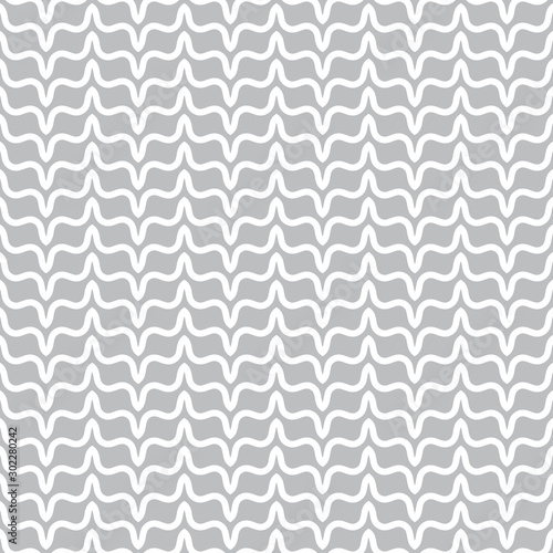 Seamless pattern with wave-shaped shapes. Oscillation of lines in space.