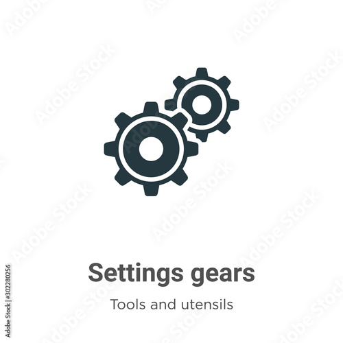 Settings gears vector icon on white background. Flat vector settings gears icon symbol sign from modern tools and utensils collection for mobile concept and web apps design.
