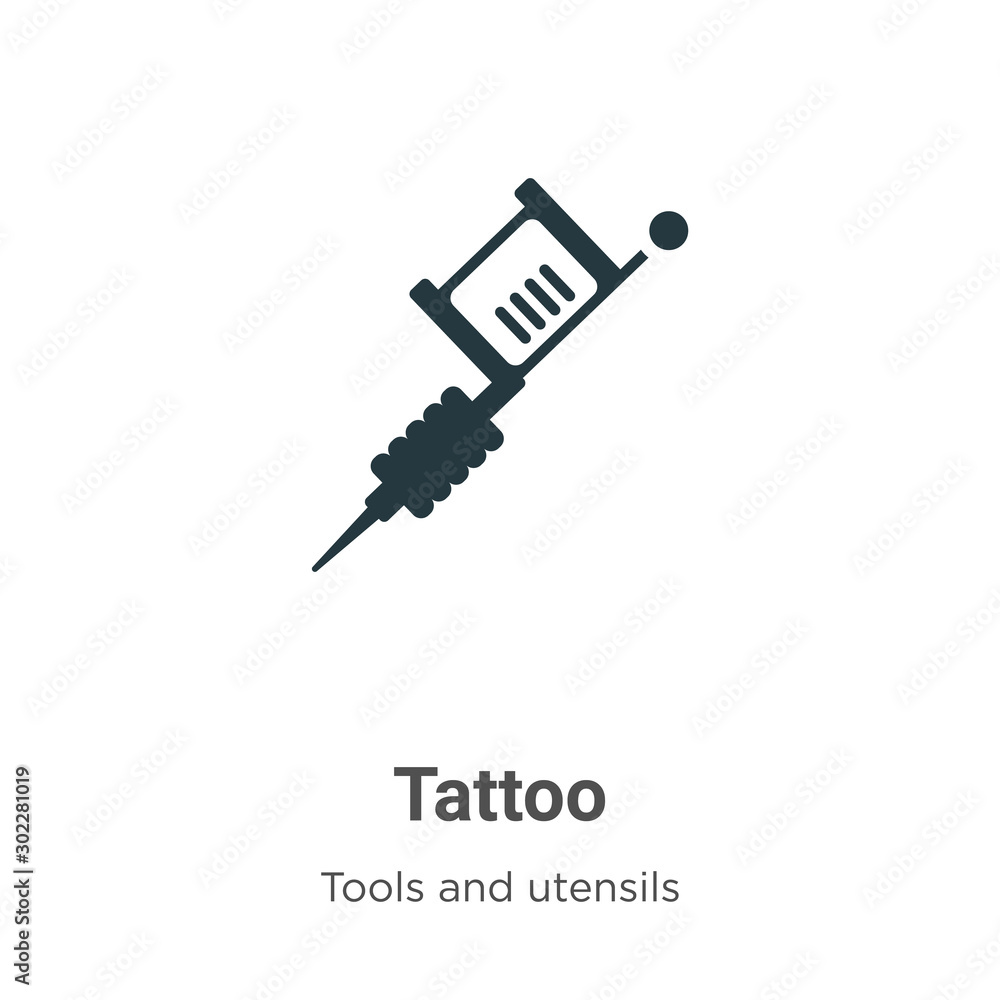 Tattoo vector icon on white background. Flat vector tattoo icon symbol