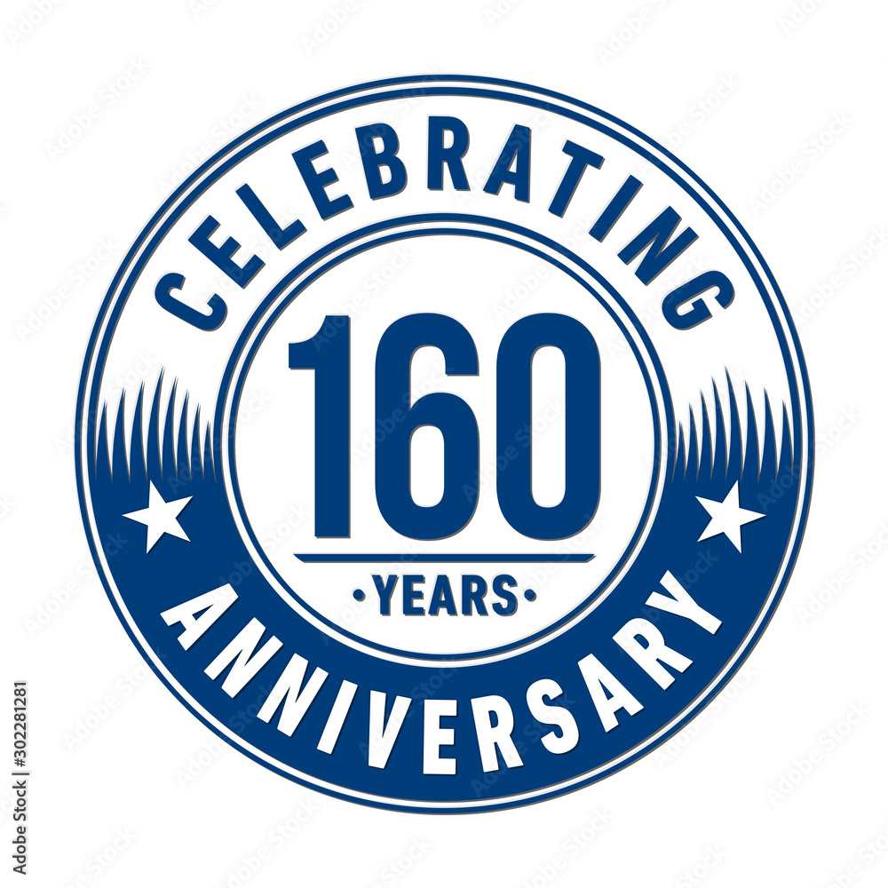 160 years anniversary celebration logo template. Vector and illustration.