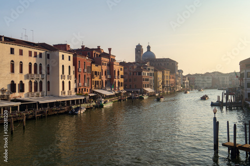 Venice  Italy. Traditional architecture houses over the Grand Canal