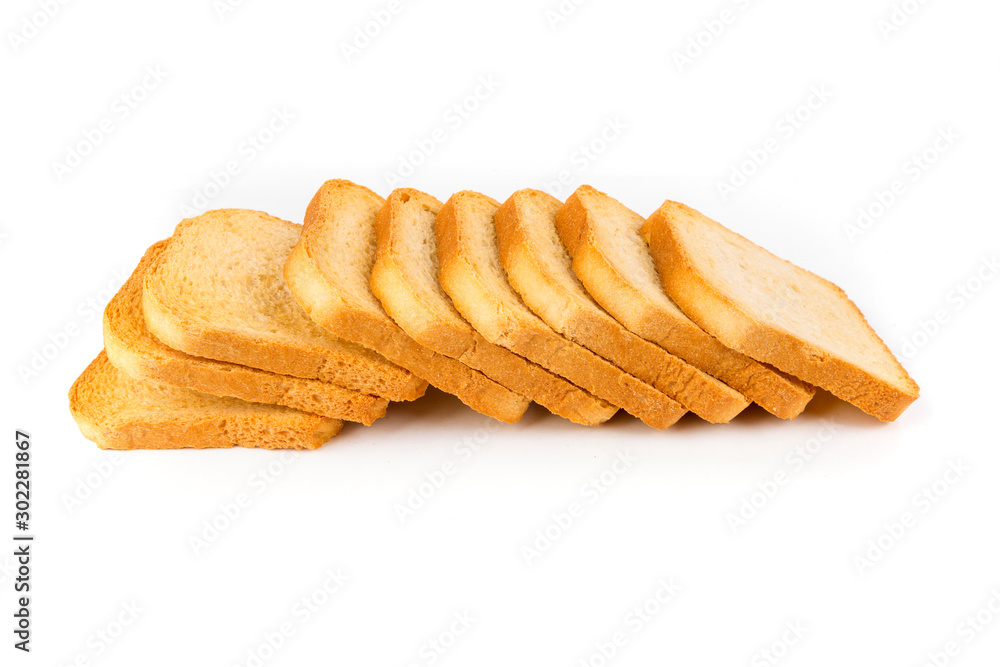 Dehydrated small toast crostini crackers for breakfast or desserts Dehydrated small toast crostini crackers for breakfast or desserts