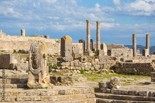 Tunisia, Teboursouk, Dougga archaeological site, Headless statue photo