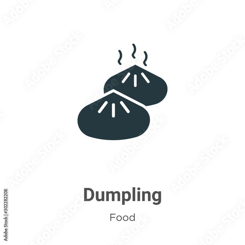 Dumpling vector icon on white background. Flat vector dumpling icon symbol sign from modern food collection for mobile concept and web apps design.