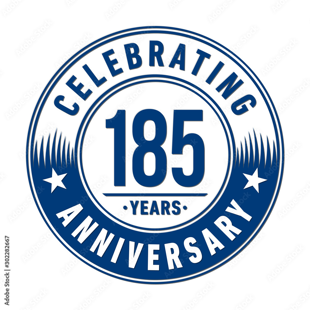 185 years anniversary celebration logo template. Vector and illustration.