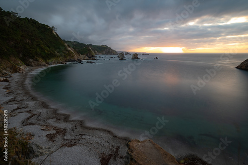 Sunset on the beach of silence, Asturias (Spain)