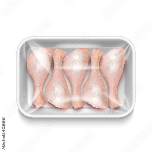 Isolated Chicken Legs Package in Realistic Style
