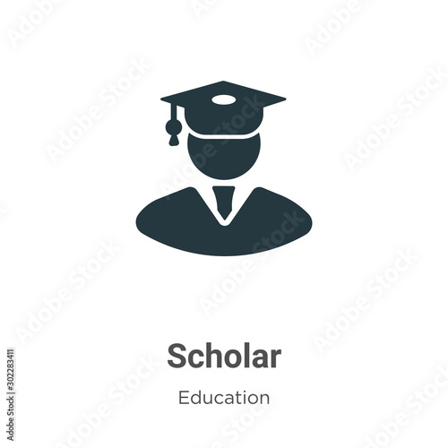 Scholar vector icon on white background. Flat vector scholar icon symbol sign from modern education collection for mobile concept and web apps design.